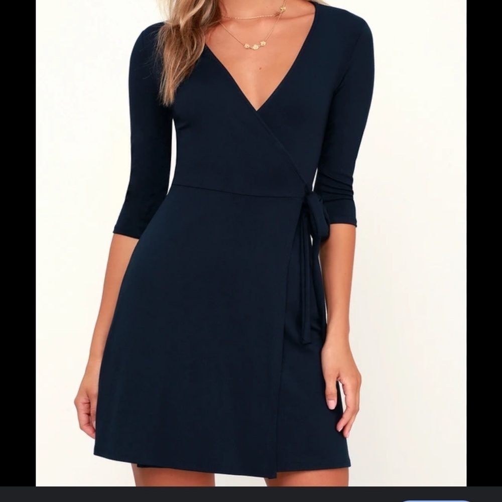 Lulu's Navy Wrap Dress